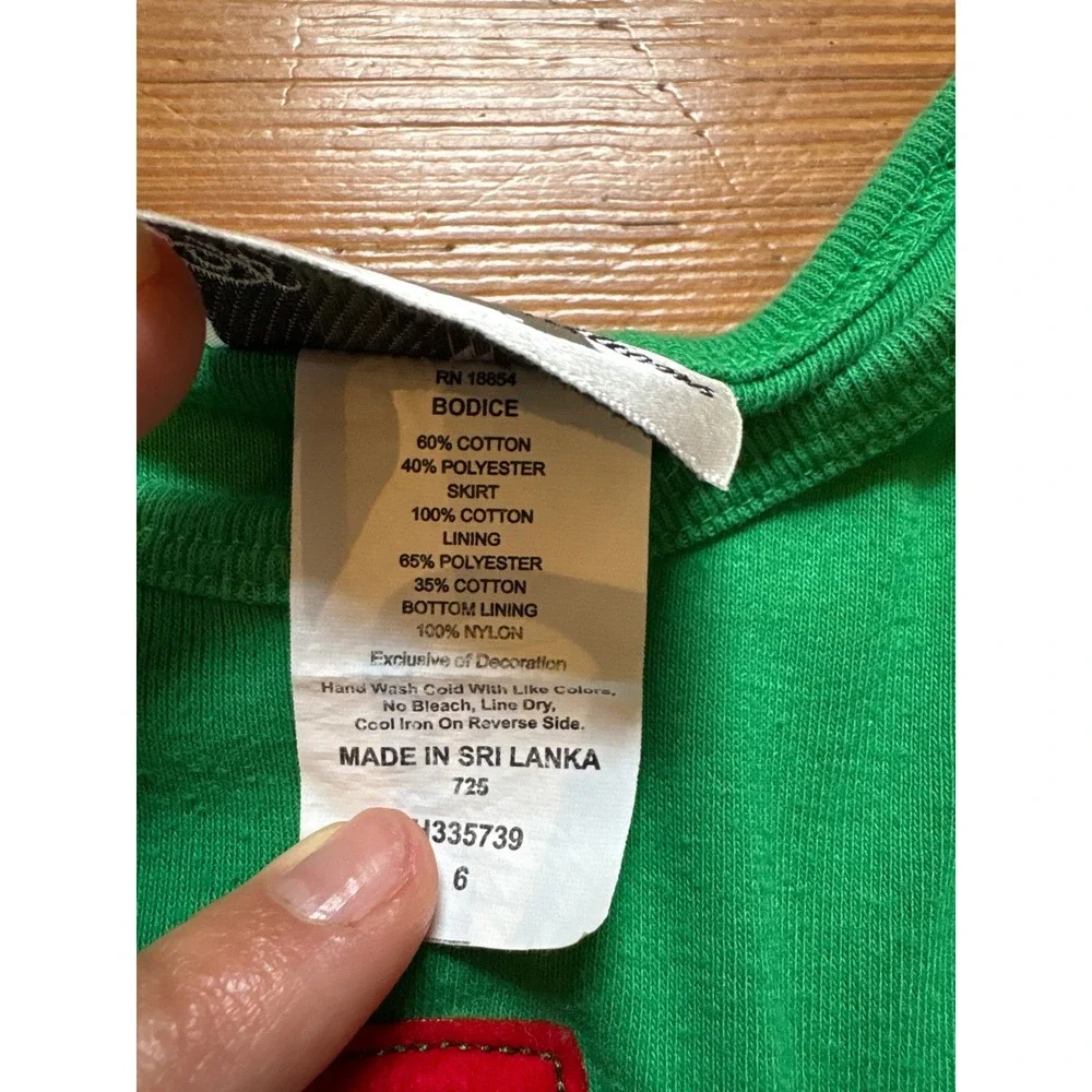 Rare Editions Christmas Dress Kids Green Red‎ Snowman Polka Dot Ruffle SIZE 6